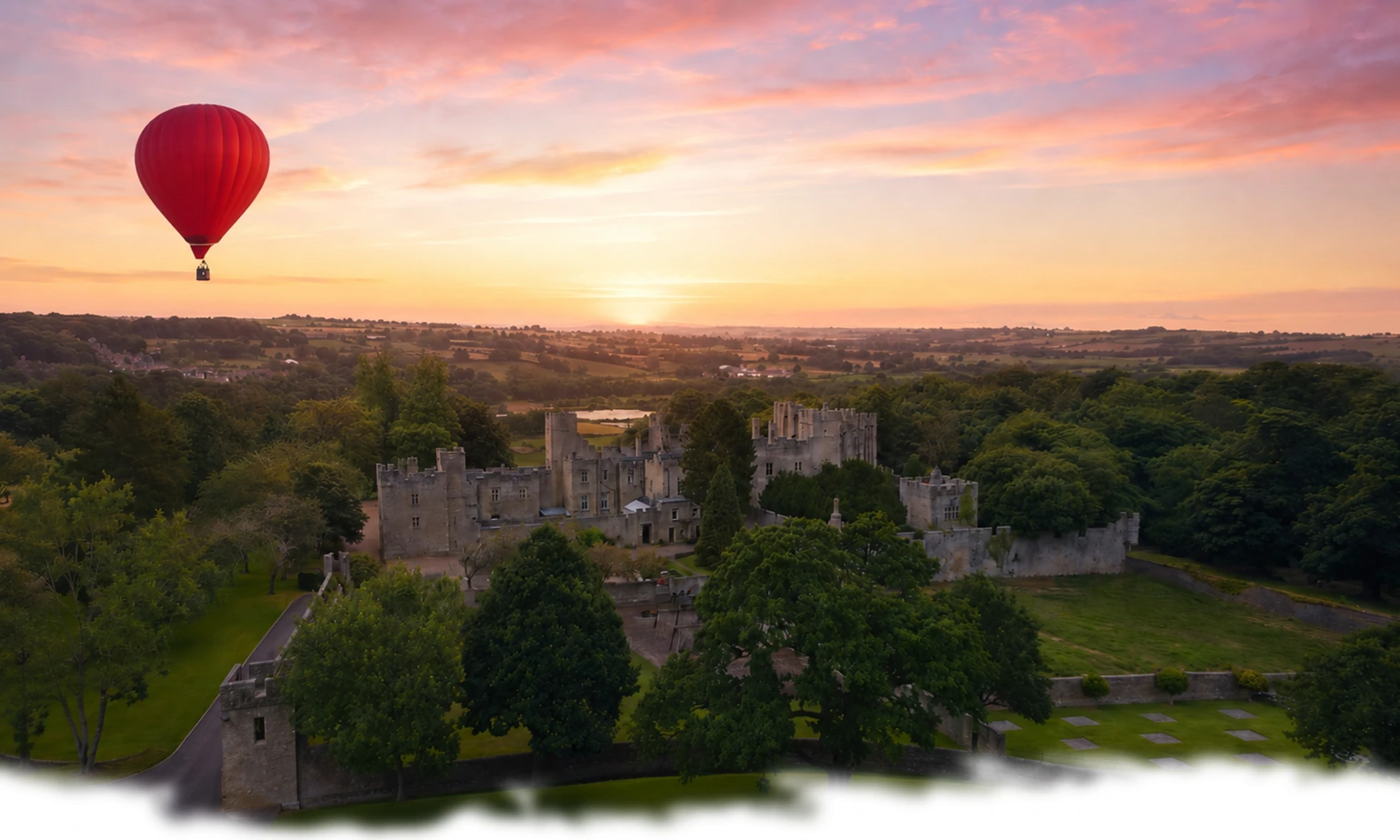 Hot air balloon flight over Bishop Auckland in County Durham