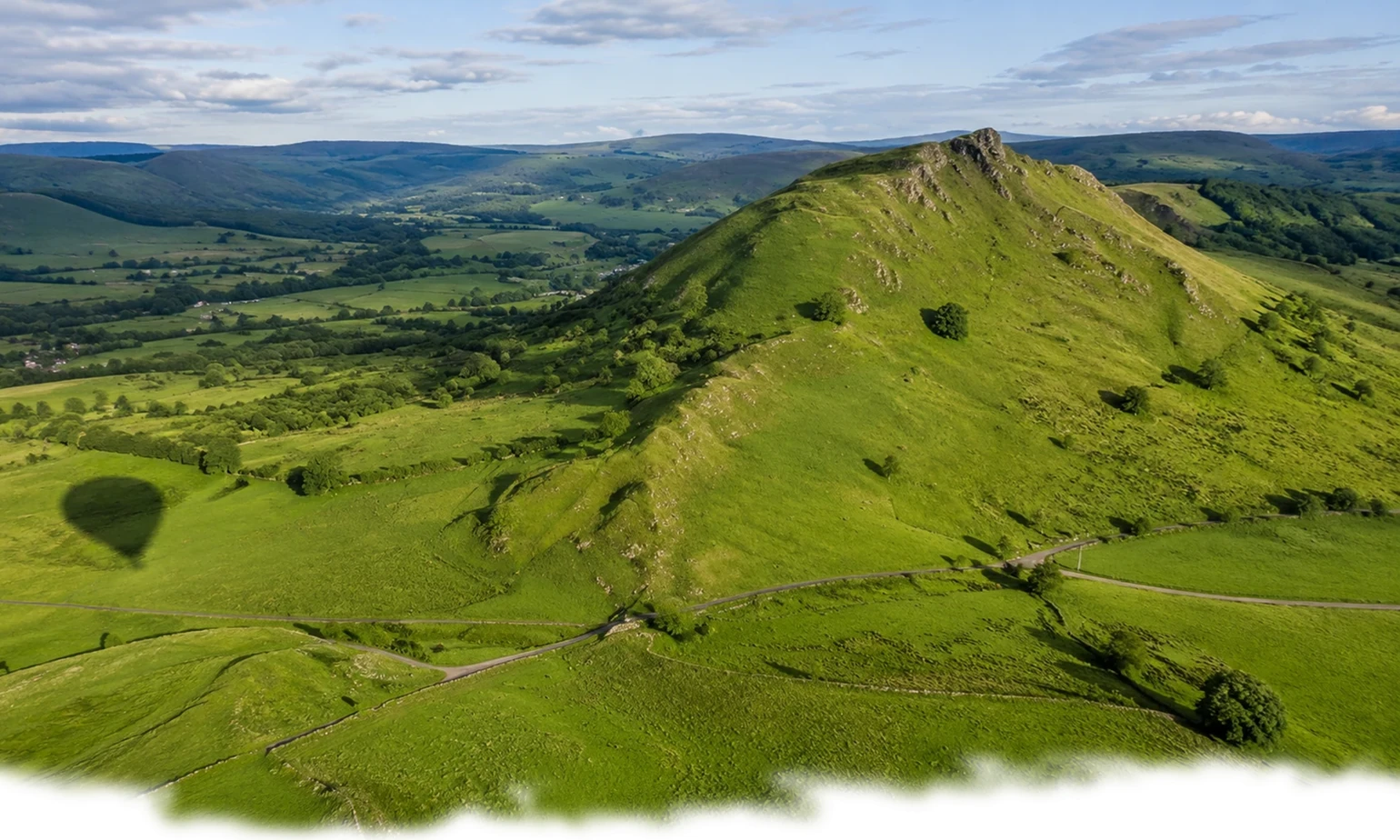 Hot air balloon flight from Buxton, one of the closest launch locations to Ashbourne