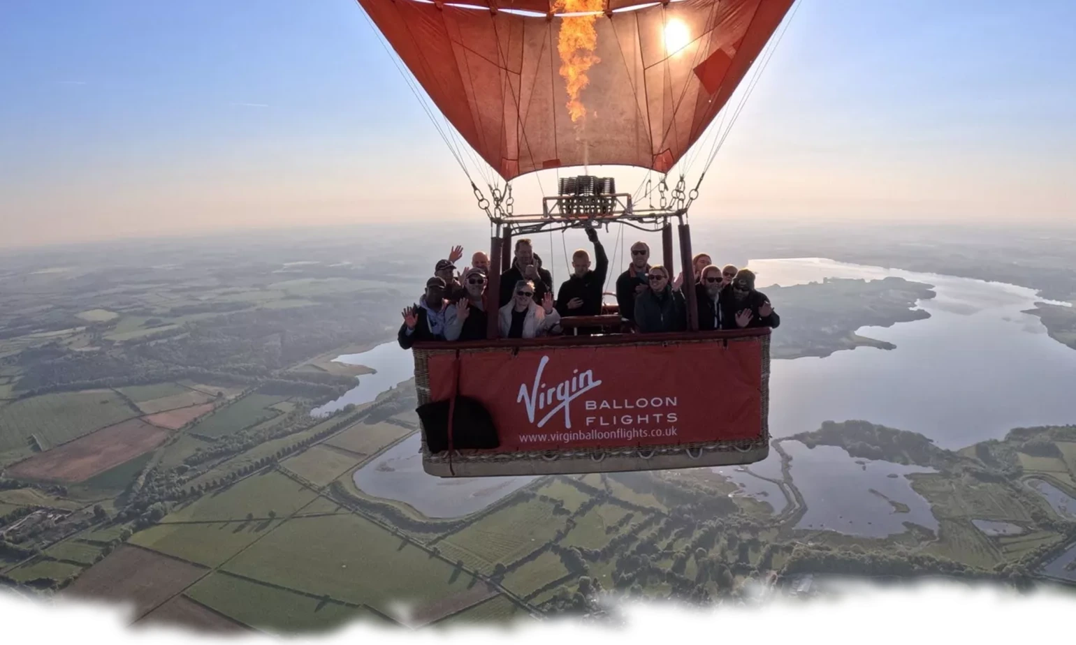 Hot air balloon flight over Oakham in Leicestershire
