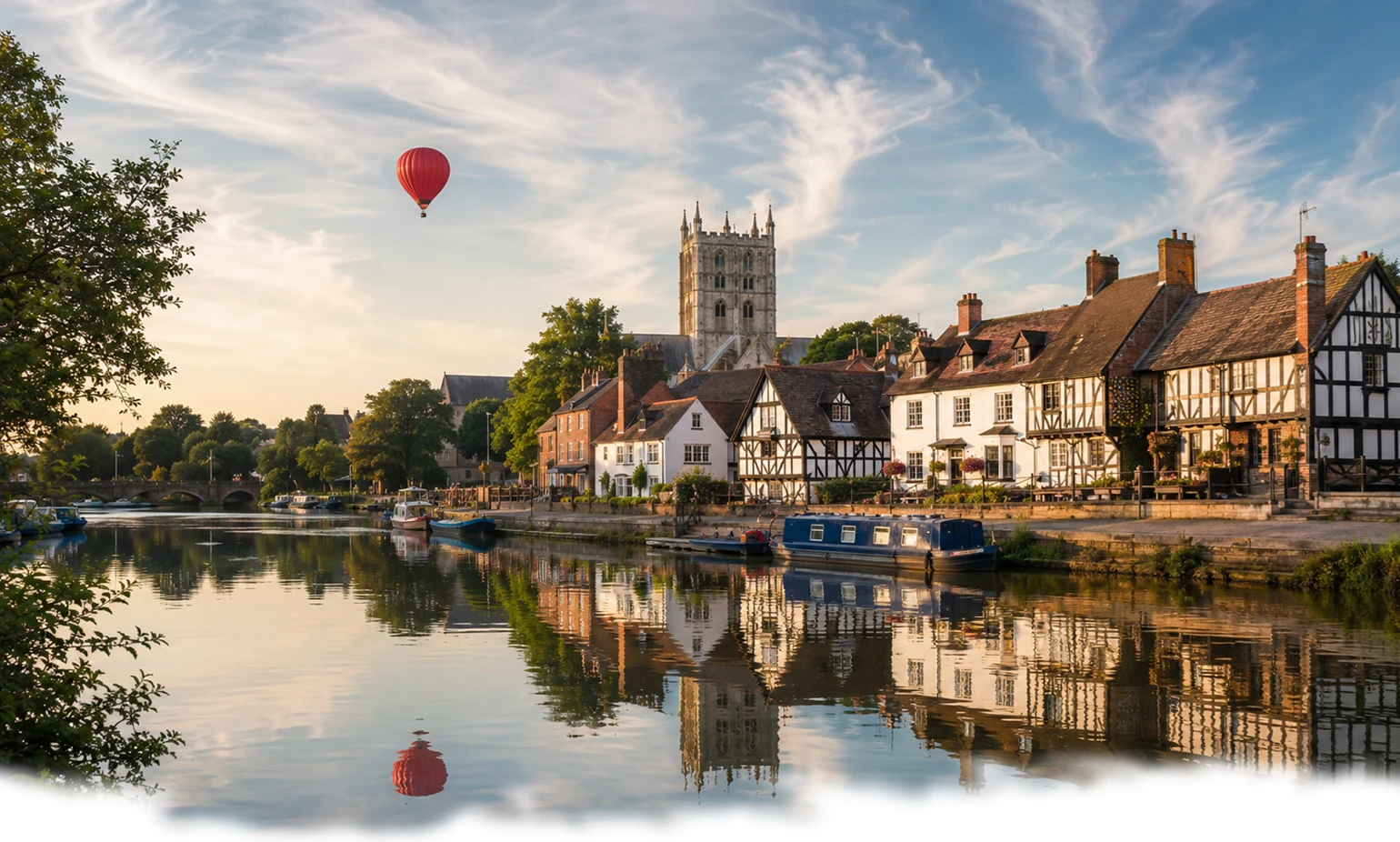 Hot air balloon flight from Tewkesbury, one of the closest launch locations to Gloucester