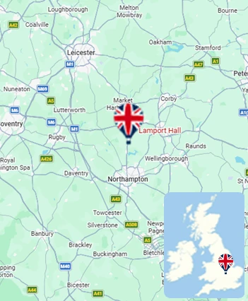 Map showing the Northampton hot air balloon launch area