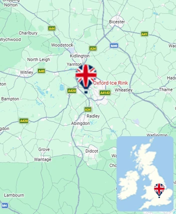 Map showing the Oxford hot air balloon launch area