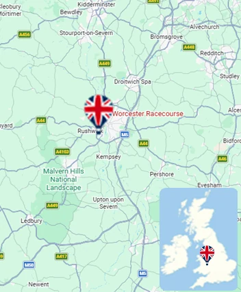 Map showing the Worcester hot air balloon launch area